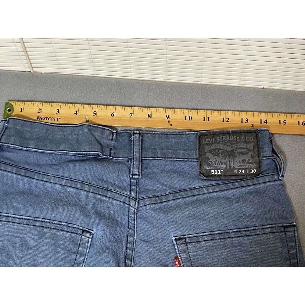Levi's 511 Commuter Jeans Cycling Bicycle Reinforced Crotch U Lock Loop Reflect
